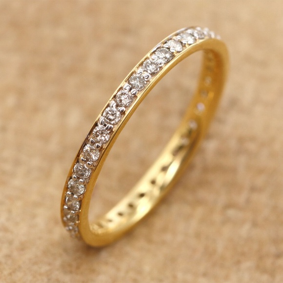 0.55 CT Diamond Gold Stackable Full Band stamp